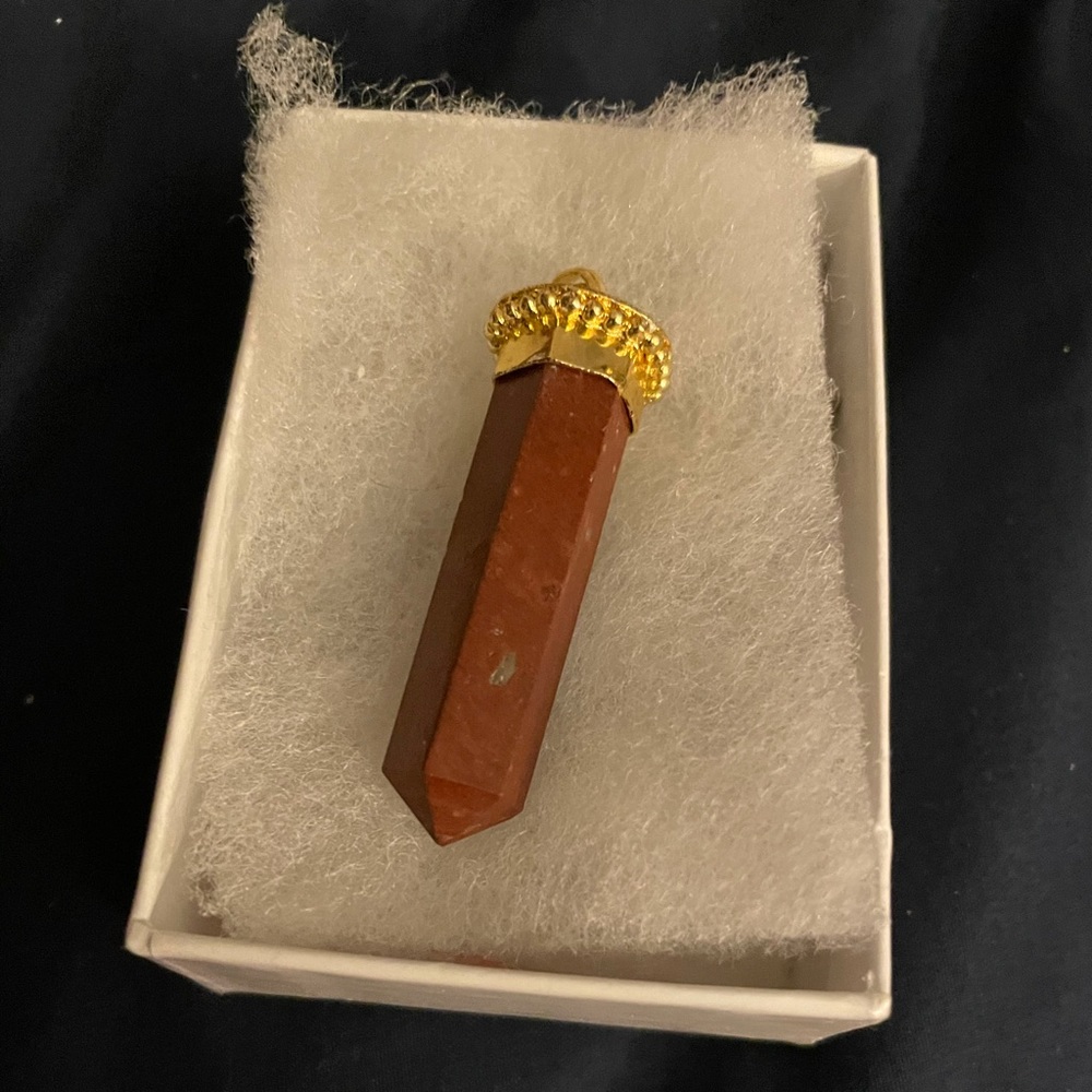 Red Jasper and gold healing amulet
